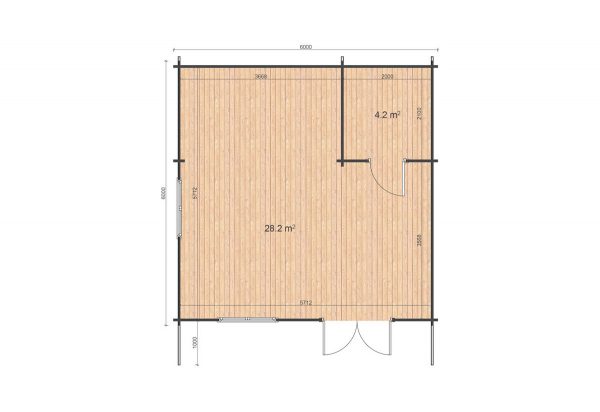 Linus 6x6 WC floor plan